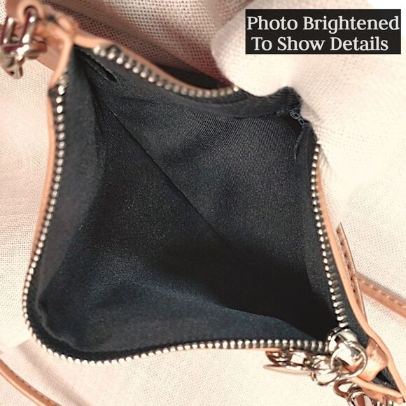 Zac Posen Small Convertible Crossbody Shoulder Bag Clutch Purse Copper Rose Gold - Picture 8 of 9